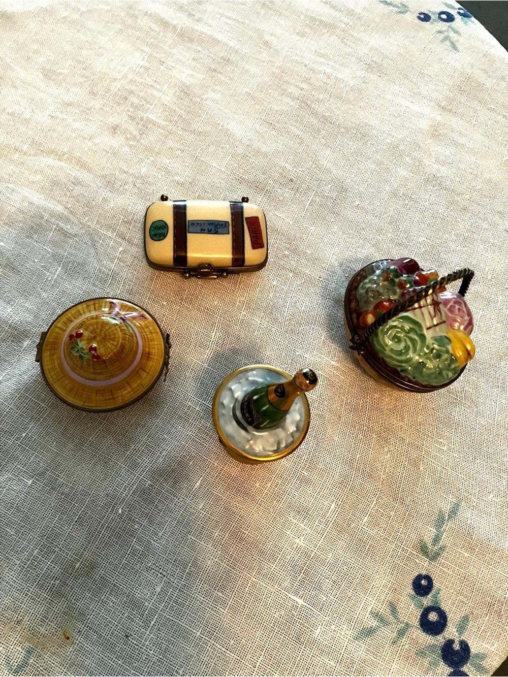 Lot of 4 Vintage Limoges Trinket Boxes